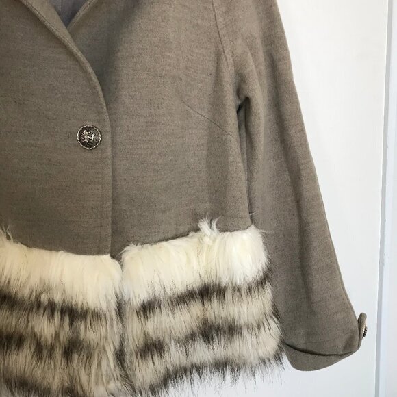 DONNA SALYER'S FABULOUS FURS cropped taupe faux fur size XS - Picture 4 of 13